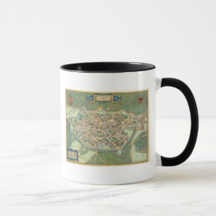Caneca Mapa de Cambrai, de "Civitates Orbis Terrarum"