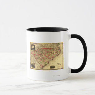 Caneca Mapa de CarolinaPanoramic do Norte e Sul