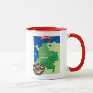Caneca Mapa de Colômbia