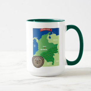 Caneca Mapa de Colômbia
