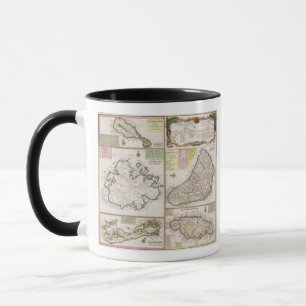 Caneca Mapa de colônias inglesas no caribe, bar. por