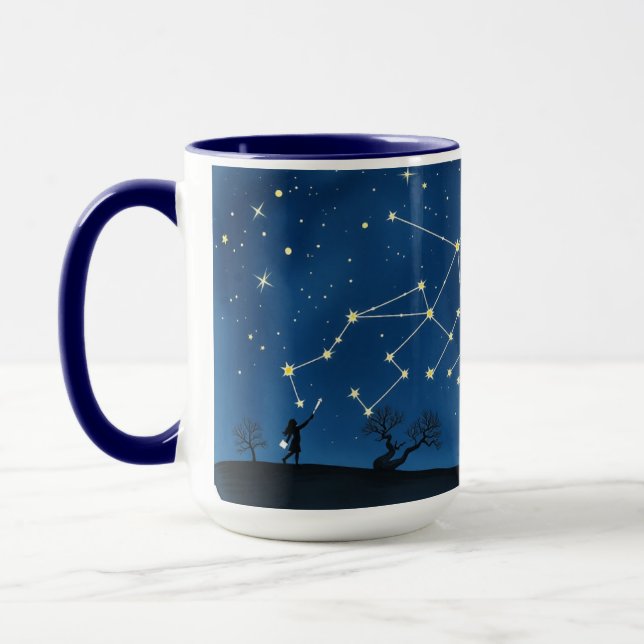 Caneca Mapa de Constelação de Linhas de Riso da Mamãe  (Esquerda)