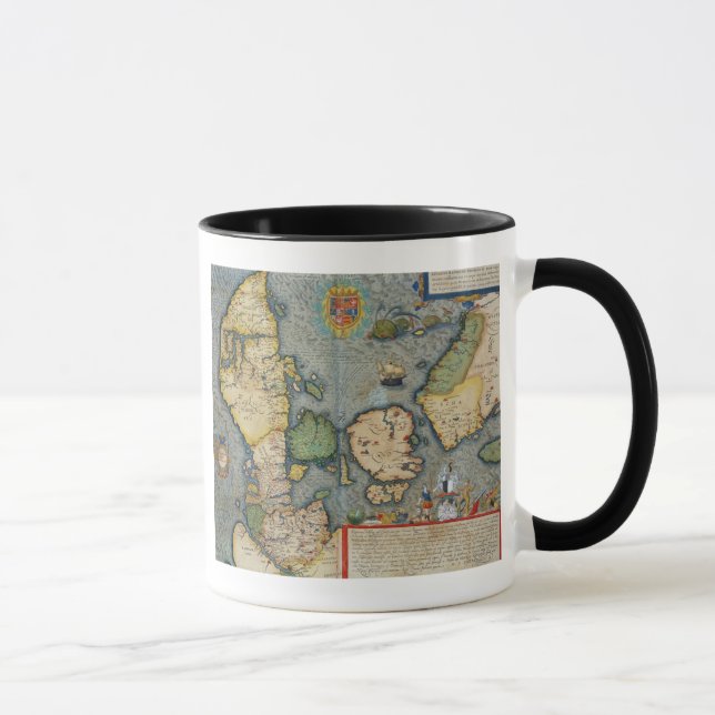 Caneca Mapa de Europa do Norte, 'de Civitates Orbis Terr (Direita)