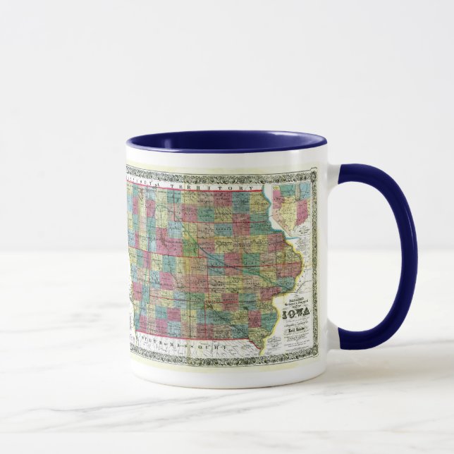Caneca Mapa de Iowa e bandeira do estado (Direita)