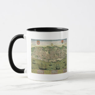 Caneca Mapa de Lisboa, de "Civitates Orbis Terrarum"