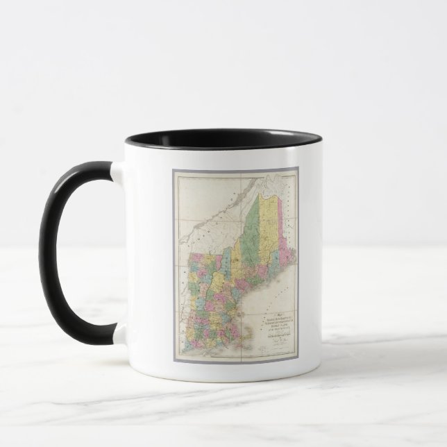Caneca Mapa de Maine, New Hampshire, Vermont (Esquerda)