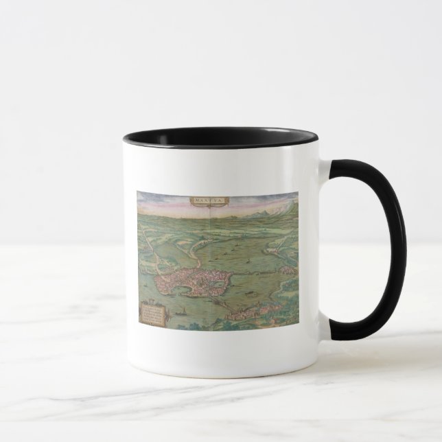 Caneca Mapa de Mantua, de "Civitates Orbis Terrarum" (Direita)