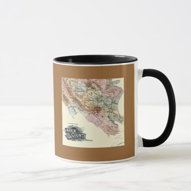 Caneca Mapa de Marin County em 1890 (Direita)