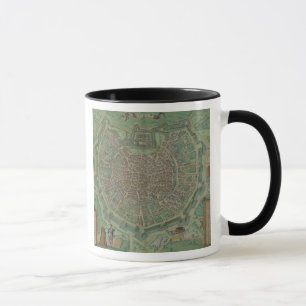 Caneca Mapa de Milão, de "Civitates Orbis Terrarum" por 