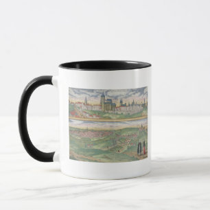 Caneca Mapa de Praga, de "Civitates Orbis Terrarum" perto