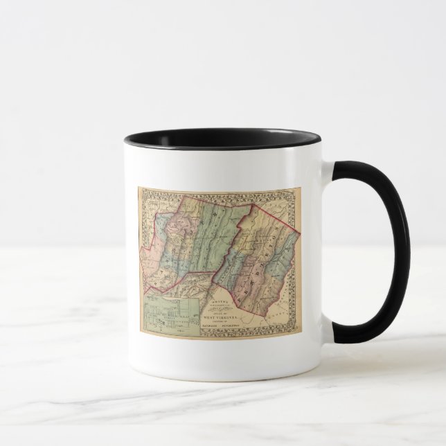 Caneca Mapa de Randolph, condados de Pendleton (Direita)