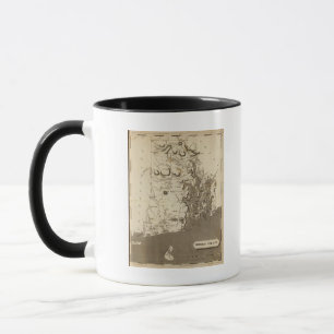 Caneca Mapa de Rhode Island por Arrowsmith