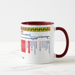 Caneca Mapa de rota do canal de Lancaster
