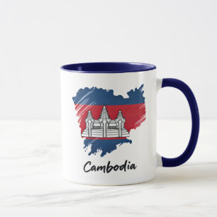 Caneca Mapa de Sinalizador do Camboja