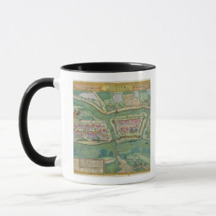 Caneca Mapa de Szolnok, de "Civitates Orbis Terrarum"