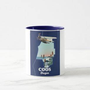 Caneca Mapa de viagem Coos Oregon