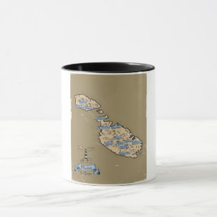 Caneca Mapa de viagem ilustrado Malta