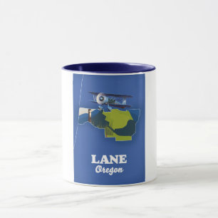 Caneca Mapa de viagem Lane Oregon