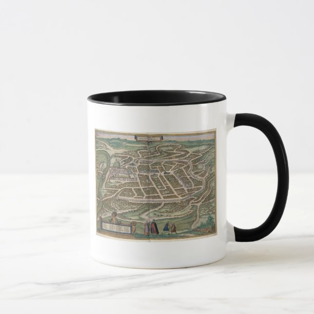 Caneca Mapa de Vilnius, Lithuania, 'de Civitates Orbis T (Direita)