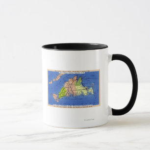 Caneca Mapa detalhado da ilha