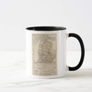 Caneca Mapa do Atlas do Estado de Michigan