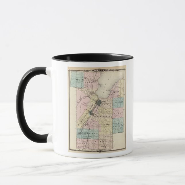 Caneca Mapa do Condado de Brown, Estado de Wisconsin (Esquerda)