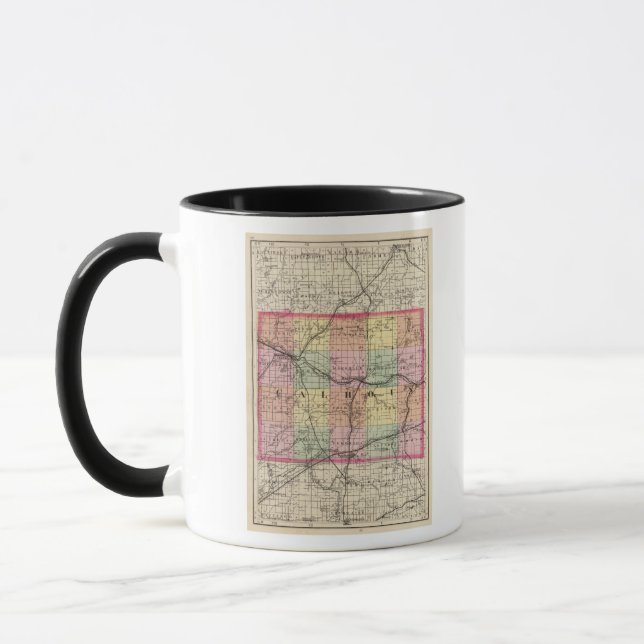 Caneca Mapa do Condado de Calhoun, Michigan (Esquerda)