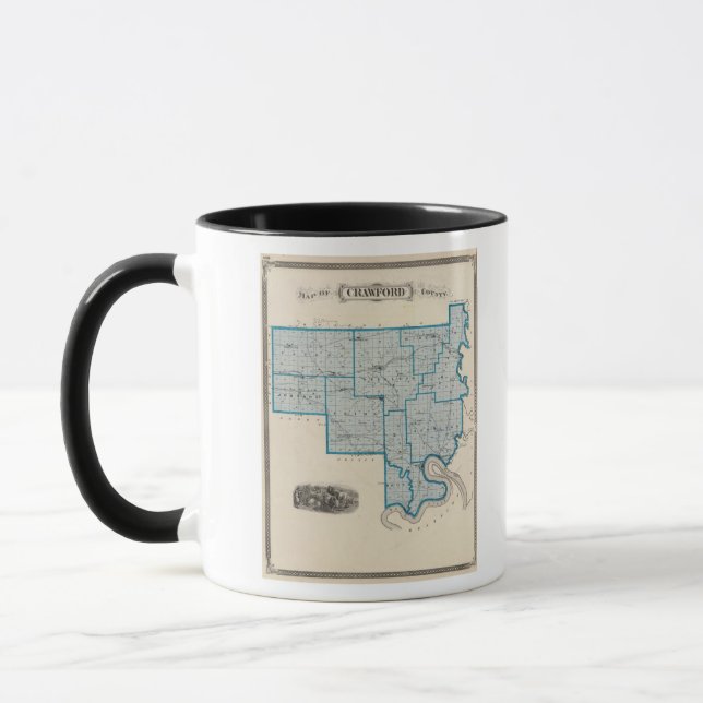 Caneca Mapa do Condado de Crawford (Esquerda)