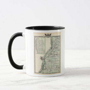 Caneca Mapa do condado de Henderson e Oquawka