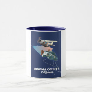 Caneca Mapa do Condado de Sonoma Califórnia