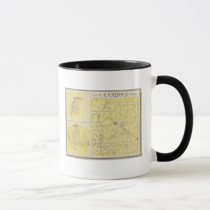 Caneca Mapa do Condado de Union com Brownsville, Liberdad