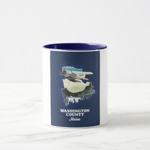 Caneca Mapa do Condado de Washington Maine