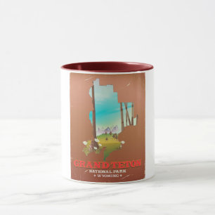 Caneca Mapa do Grand Teton National Park Wyoming