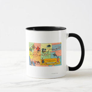 Caneca Mapa do hotel LocationsCA de Fred Harvey a KS