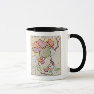 Caneca Mapa do Leste AsiáticoPanorâmicoLeste Asiático