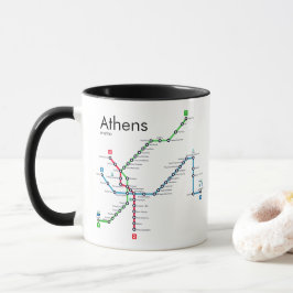Caneca Mapa do Metro de Atenas