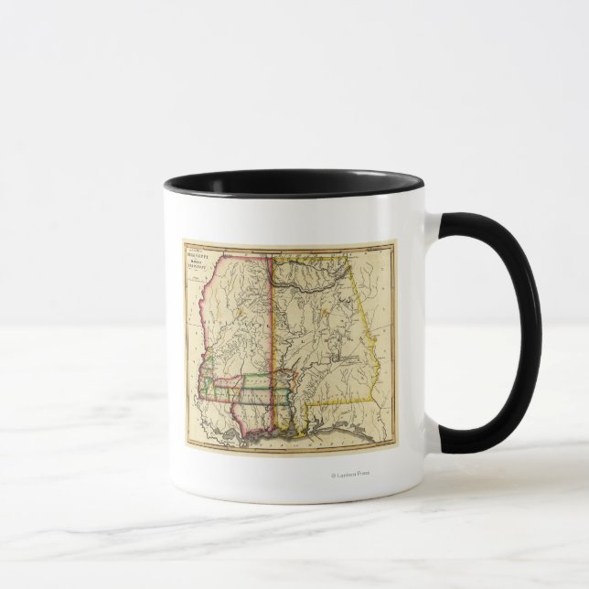 Caneca Mapa do Mississippi e do AlabamaPanorâmica (Direita)