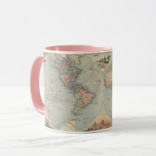 Caneca Mapa do Mundo Vintage