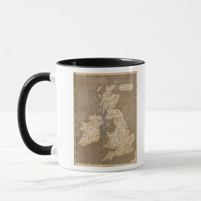 Caneca Mapa do Reino Unido por Arrowsmith (Esquerda)