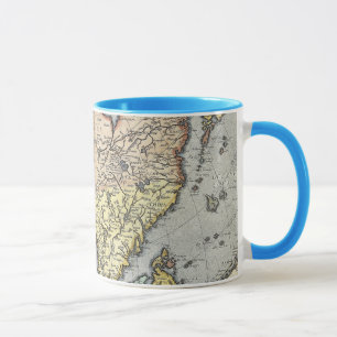 Caneca Mapa do vintage de Ásia 1592