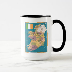 Caneca Mapa do vintage de Ireland