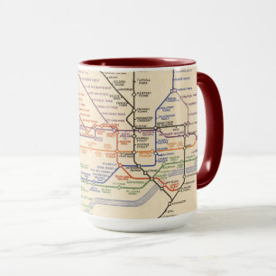 Caneca Mapa dos Caminhos de Ferro Subterrâneos de Londre