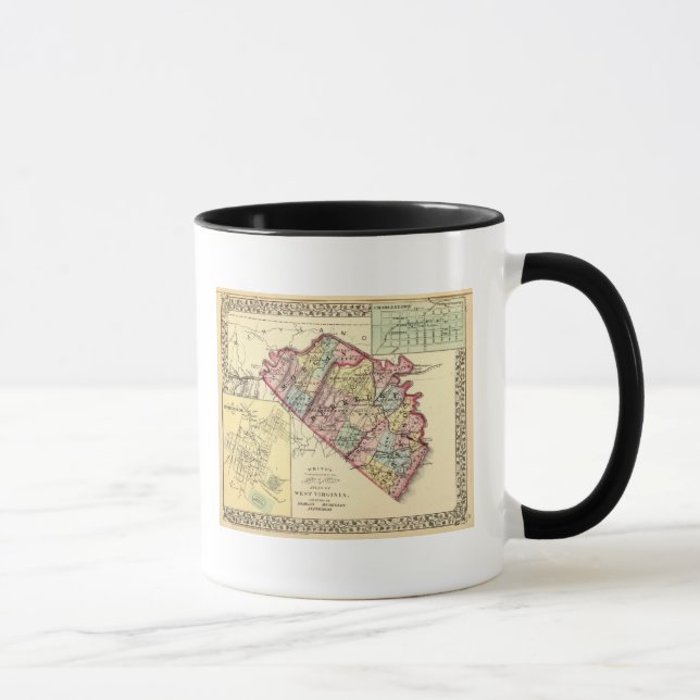 Caneca Mapa dos condados Morgan, Berkeley e Jefferson (Direita)