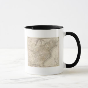Caneca Mapa dos Estados Unidos mostrando acordos
