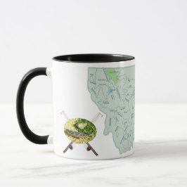 Caneca Mapa dos rios de pesca de Montana