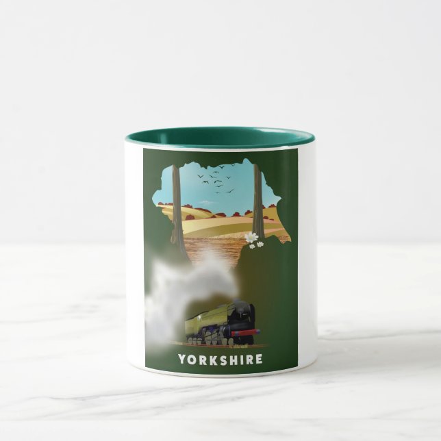 Caneca Mapa ferroviário de Yorkshire impressão de viagem (Centro)