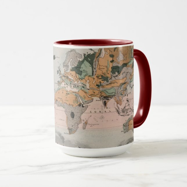 Caneca Mapa Geológico do Mundo (Frente Esquerda)