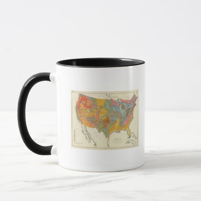 Caneca Mapa Geológico dos EUA (Esquerda)