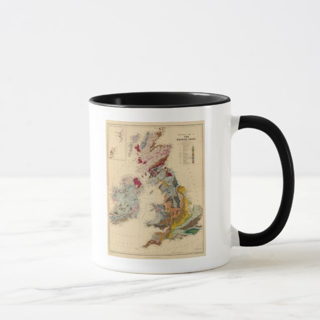 Caneca Mapa geológico, Ilhas Britânicas (Direita)
