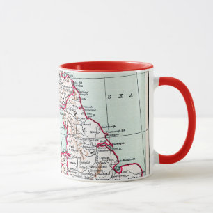 Caneca MAPA: ILHAS BRITÂNICAS, c1890